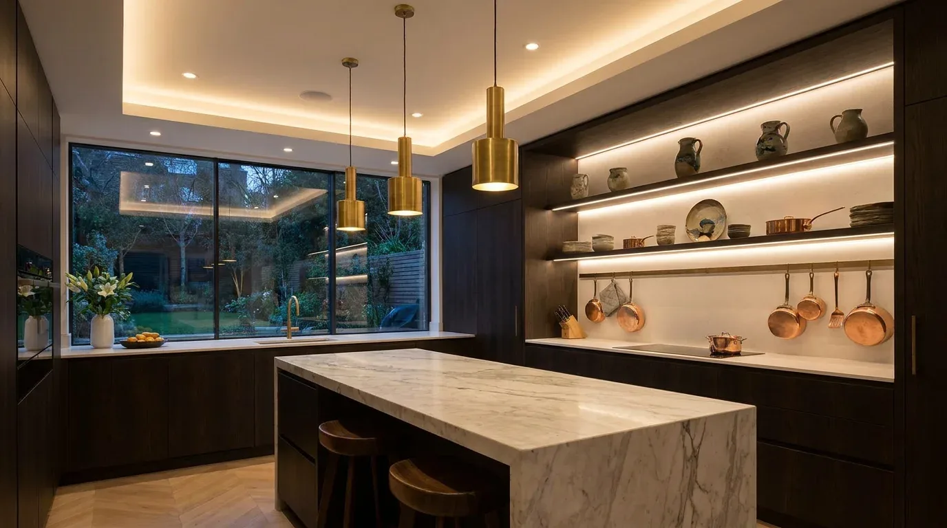 Modern residential lighting installation in an East York home