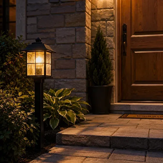 Outdoor landscape and exterior lighting installation