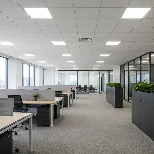 Energy efficient LED lighting installed in a modern interior